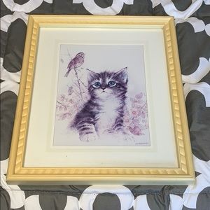 Vintage Giordano Framed Picture 1989 Cat